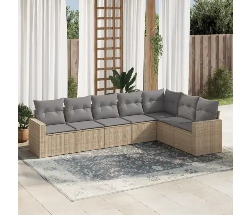 7-Osaline Aiadiivani Komplekt Patjadega, Beež, Polürotang