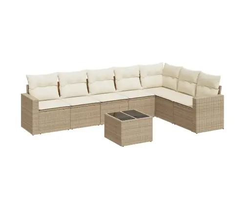 8-Osaline Aiadiivani Komplekt Patjadega, Beež, Polürotang