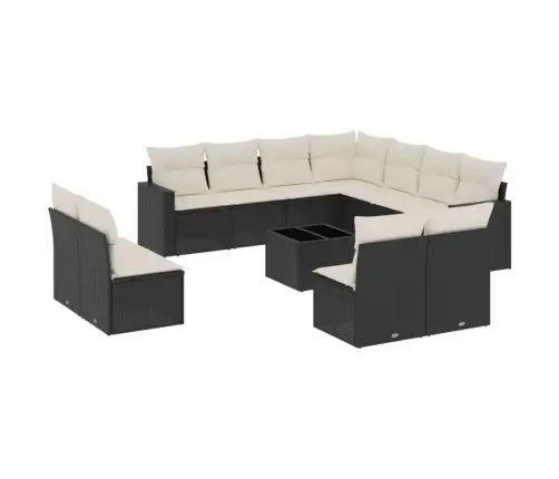 12-Daļīgs Dārza Dīvānu Komplekts, Matrači, Melna Pe Rotangpalma Vidaxl 12-Daļīgs Dārza Dīvānu Komplekts, Matrači, Melna Pe Rotangpalma Vidaxl