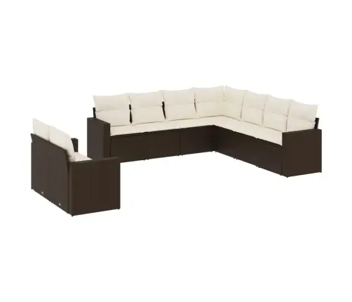 9-Osaline Aiadiivani Komplekt Patjadega, Pruun, Polürotang