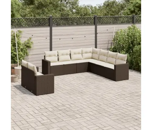 9-Osaline Aiadiivani Komplekt Patjadega, Pruun, Polürotang