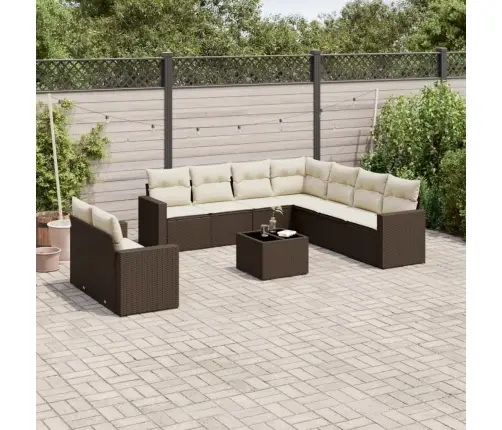 10-Osaline Aiadiivani Komplekt Patjadega, Pruun, Polürotang