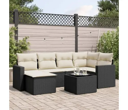 7-Osaline Aiadiivani Komplekt Patjadega, Must, Polürotang