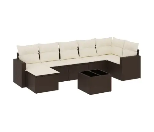 Sodo Komplektas Su Pagalvėlėmis, 8 Dalių, Rudas, Poliratanas