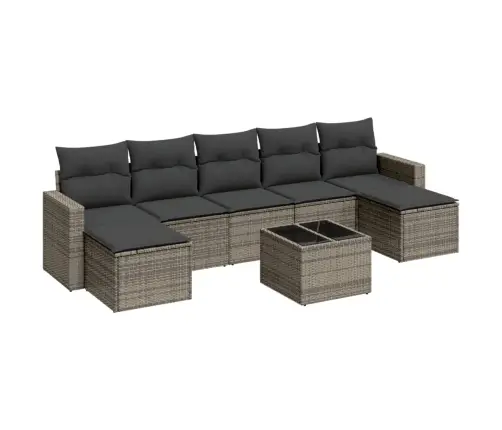 8-Daļīgs Dārza Dīvāna Komplekts Ar Matračiem, Pelēks Pe Pinums Vidaxl 8-Daļīgs Dārza Dīvāna Komplekts Ar Matračiem, Pelēks Pe Pinums Vidaxl