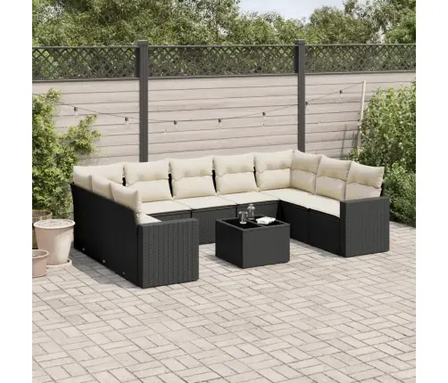 10-Osaline Aiadiivani Komplekt Patjadega, Must, Polürotang