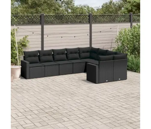 9-Osaline Aiadiivani Komplekt Patjadega, Must, Polürotang