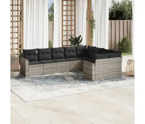 9-Osaline Aiadiivani Komplekt Patjadega, Helehall, Polürotang 9-Osaline Aiadiivani Komplekt Patjadega, Helehall, Polürotang