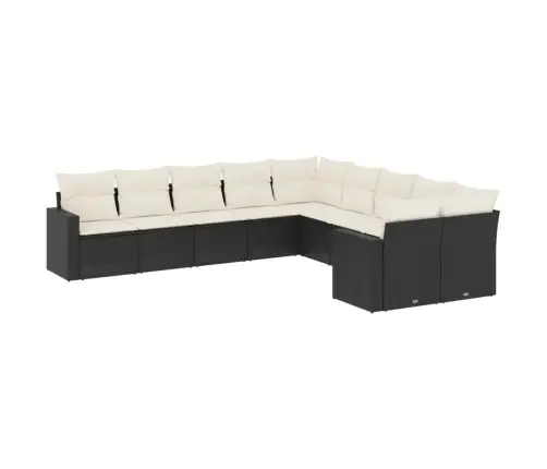 10-Daļīgs Dārza Dīvāna Komplekts, Matrači, Melna Pe Rotangpalma Vidaxl 10-Daļīgs Dārza Dīvāna Komplekts, Matrači, Melna Pe Rotangpalma Vidaxl