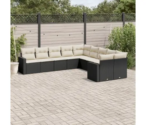 10-Daļīgs Dārza Dīvāna Komplekts, Matrači, Melna Pe Rotangpalma Vidaxl 10-Daļīgs Dārza Dīvāna Komplekts, Matrači, Melna Pe Rotangpalma Vidaxl