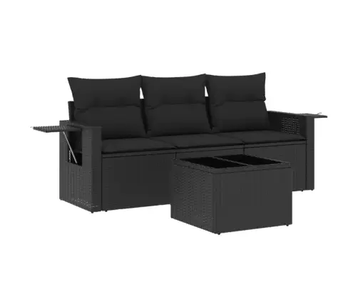 4-Daļīgs Dārza Dīvāna Komplekts Ar Matračiem, Pe Rotangpalma Vidaxl