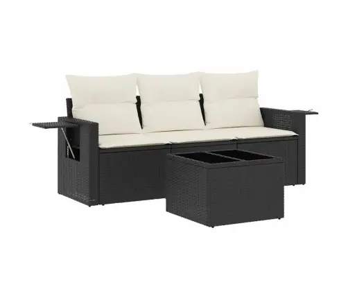 4-Osaline Aiadiivani Komplekt Patjadega, Must, Polürotang