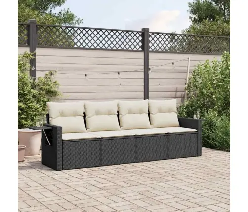 4-Daļīgs Dārza Dīvāna Komplekts Ar Matračiem, Pe Rotangpalma Vidaxl