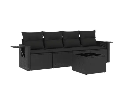 5-Daļīgs Dārza Dīvāna Komplekts Ar Matračiem, Pe Rotangpalma Vidaxl