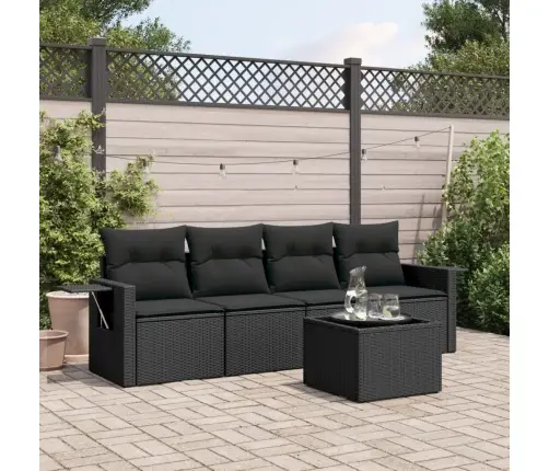 5-Daļīgs Dārza Dīvāna Komplekts Ar Matračiem, Pe Rotangpalma Vidaxl