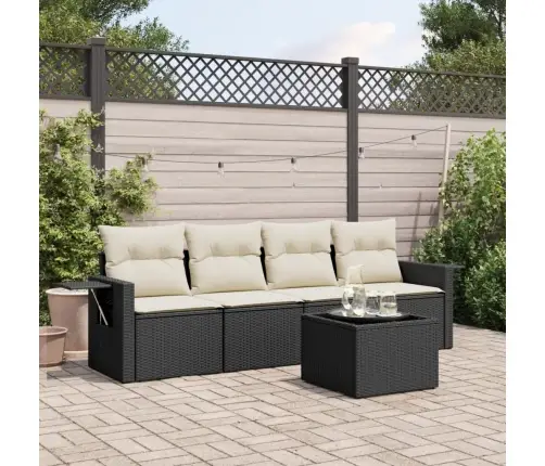 5-Daļīgs Dārza Dīvāna Komplekts Ar Matračiem, Pe Rotangpalma Vidaxl