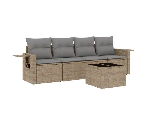 5-Osaline Aiadiivani Komplekt Patjadega, Beež, Polürotang