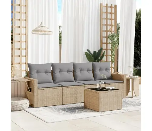 5-Osaline Aiadiivani Komplekt Patjadega, Beež, Polürotang