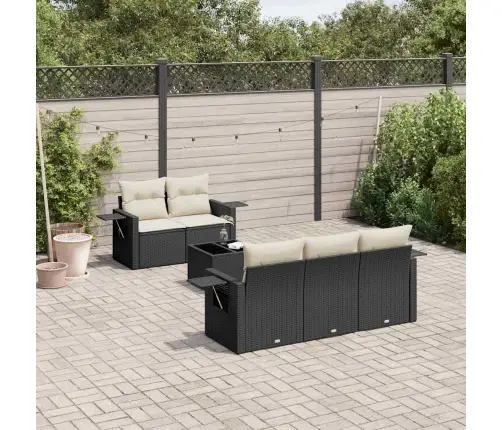 6-Osaline Aiadiivani Komplekt Patjadega, Must, Polürotang