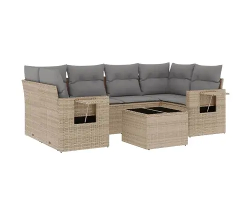 7-Osaline Aiadiivani Komplekt Patjadega, Beež, Polürotang