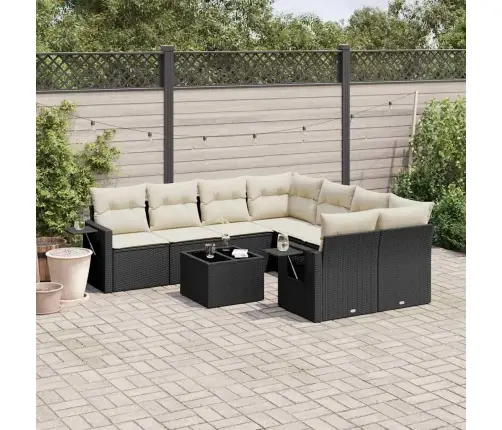 9-Osaline Aiadiivani Komplekt Patjadega, Must, Polürotang