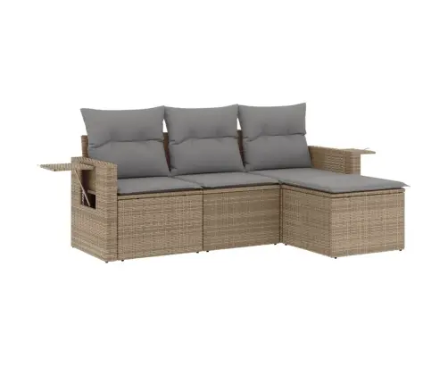 4-Osaline Aiadiivani Komplekt Patjadega, Beež, Polürotang