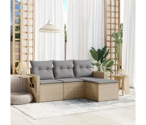 4-Osaline Aiadiivani Komplekt Patjadega, Beež, Polürotang