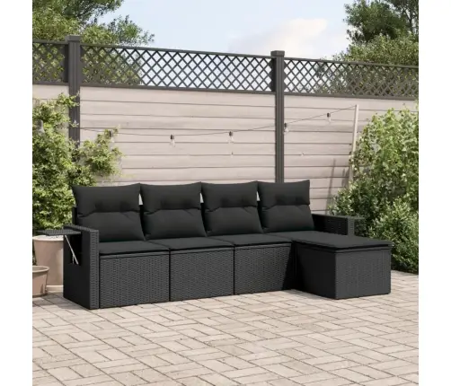 5-Daļīgs Dārza Dīvāna Komplekts Ar Matračiem, Pe Rotangpalma Vidaxl