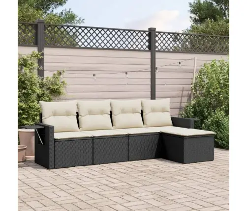 5-Daļīgs Dārza Dīvāna Komplekts Ar Matračiem, Pe Rotangpalma Vidaxl