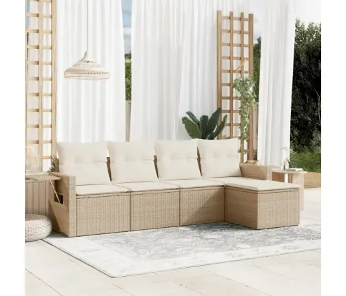 5-Osaline Aiadiivani Komplekt Patjadega, Beež, Polürotang