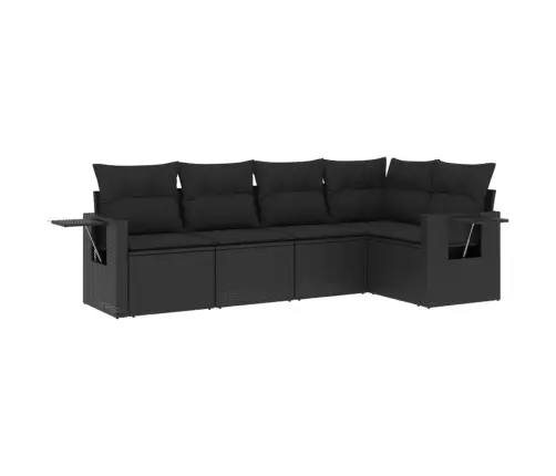 5-Daļīgs Dārza Dīvāna Komplekts Ar Matračiem, Pe Rotangpalma Vidaxl