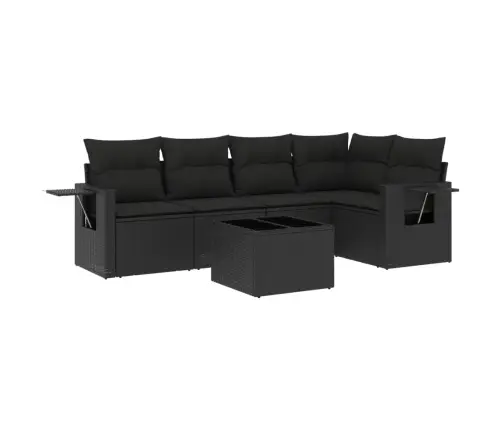 6-Osaline Aiadiivani Komplekt Patjadega, Must, Polürotang