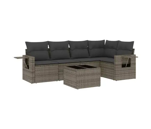 Sofos Komplektas Su Pagalvėlėmis, 6 Dalių, Pilkas, Poliratanas