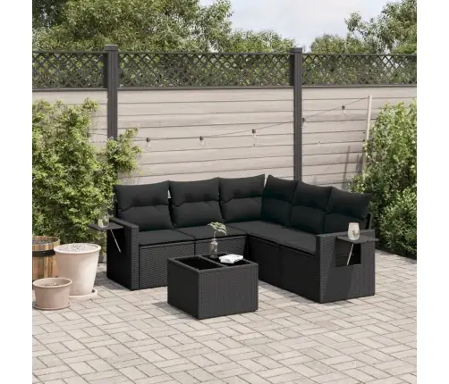 6-Osaline Aiadiivani Komplekt Patjadega, Must, Polürotang