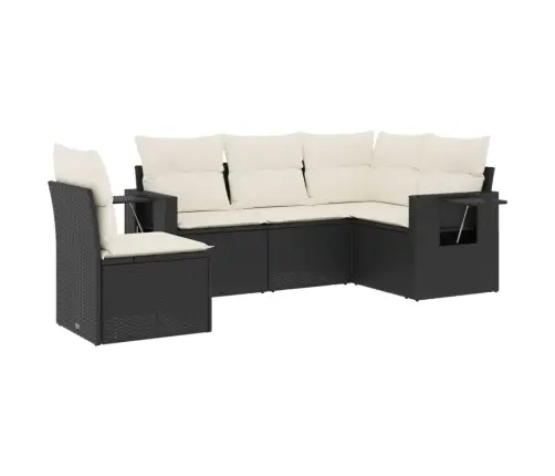 5-Osaline Aiadiivanikomplekt Patjadega, Must, Polürotang