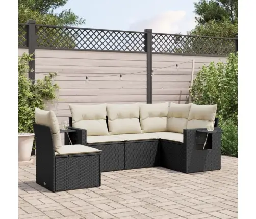 5-Osaline Aiadiivanikomplekt Patjadega, Must, Polürotang