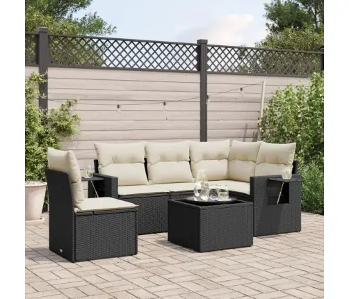 6-Osaline Aiadiivani Komplekt Patjadega, Must, Polürotang