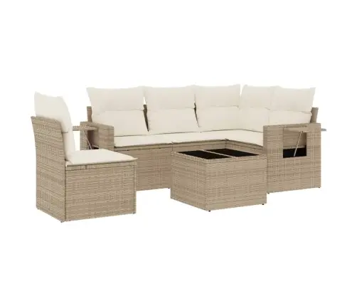 6-Osaline Aiadiivani Komplekt Patjadega, Beež, Polürotang