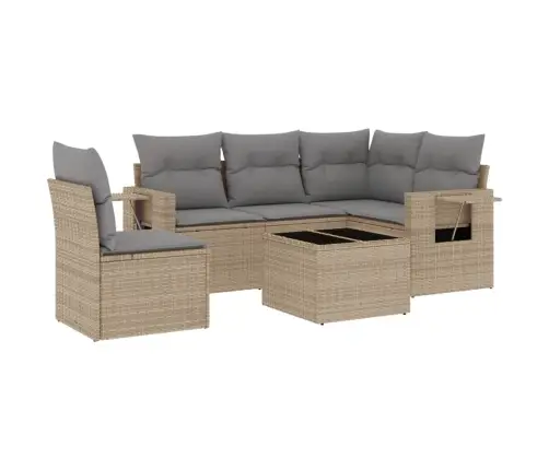 6-Osaline Aiadiivani Komplekt Patjadega, Beež, Polürotang