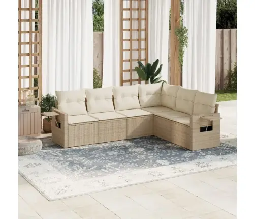 6-Osaline Aiadiivani Komplekt Patjadega, Beež, Polürotang