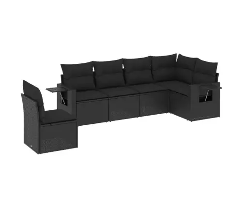 6-Daļīgs Dārza Dīvāna Komplekts, Matrači, Melna Pe Rotanpalma Vidaxl