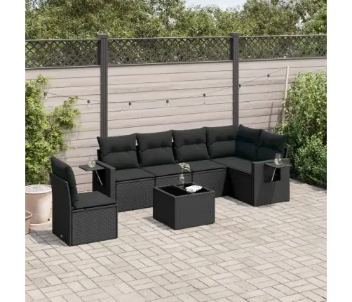 7-Osaline Aiadiivani Komplekt Patjadega, Must, Polürotang