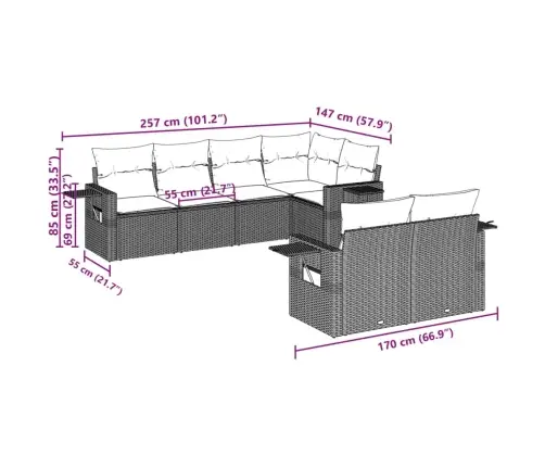 7-Daļīgs Dārza Dīvāna Komplekts Ar Matračiem, Melna Pe Vidaxl
