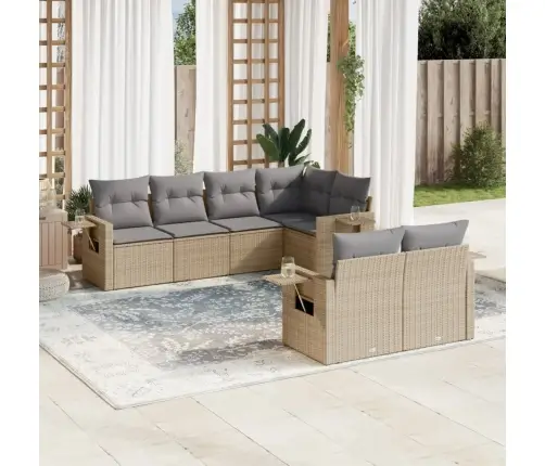 7-Osaline Aiadiivani Komplekt Patjadega, Beež, Polürotang