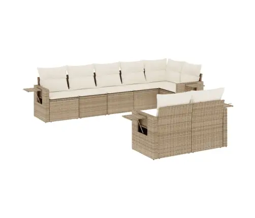 8-Osaline Aiadiivani Komplekt Patjadega, Beež, Polürotang