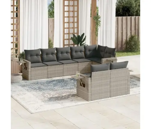 8-Osaline Aiadiivani Komplekt Patjadega, Helehall, Polürotang