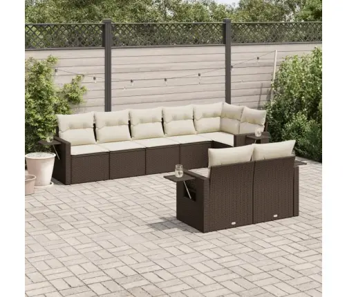 8-Osaline Aiadiivani Komplekt Patjadega, Pruun, Polürotang