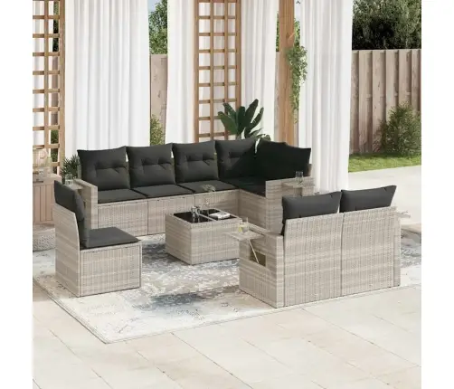 9-Osaline Aiadiivani Komplekt Patjadega, Helehall, Polürotang