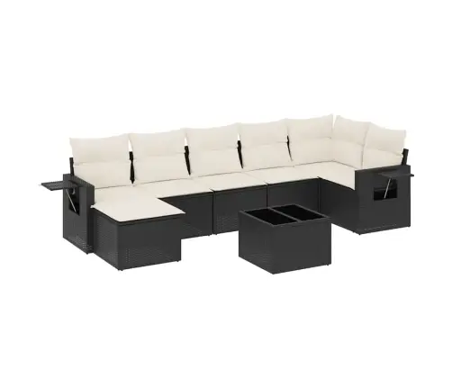 8-Daļīgs Dārza Dīvāna Komplekts, Matrači, Melna Pe Rotangpalma Vidaxl