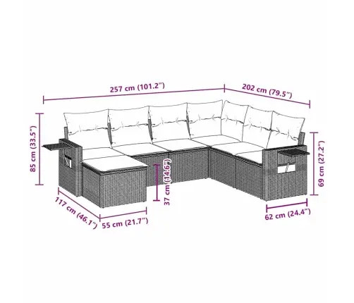 7-Osaline Aiadiivani Komplekt Patjadega, Must, Polürotang